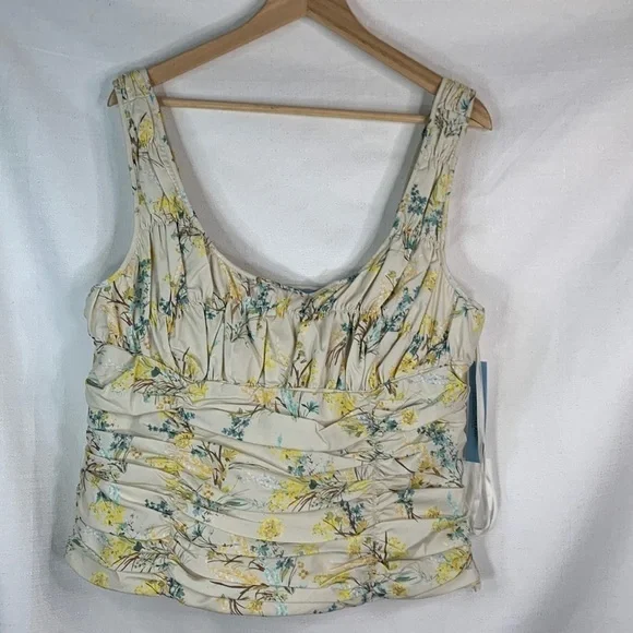 Antonio Melani Rouched Floral Clementine Top- NWT - Picture 4 of 16